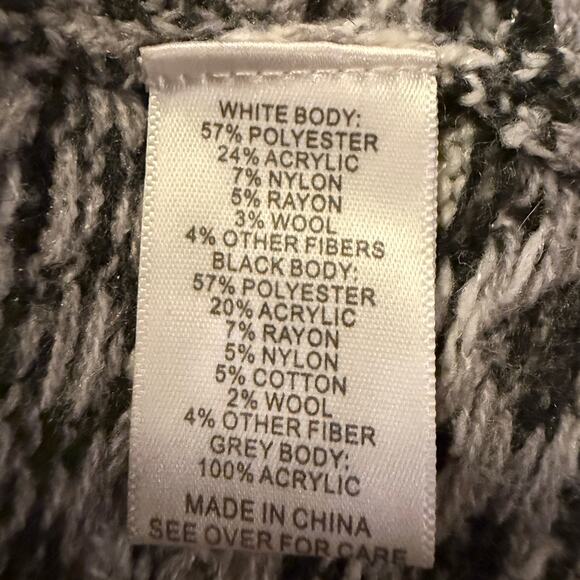 Fortune Ivy Open Front Knit Cardigan Nordic Fair Isle Women XL Wool Blend Soft - Picture 6 of 8